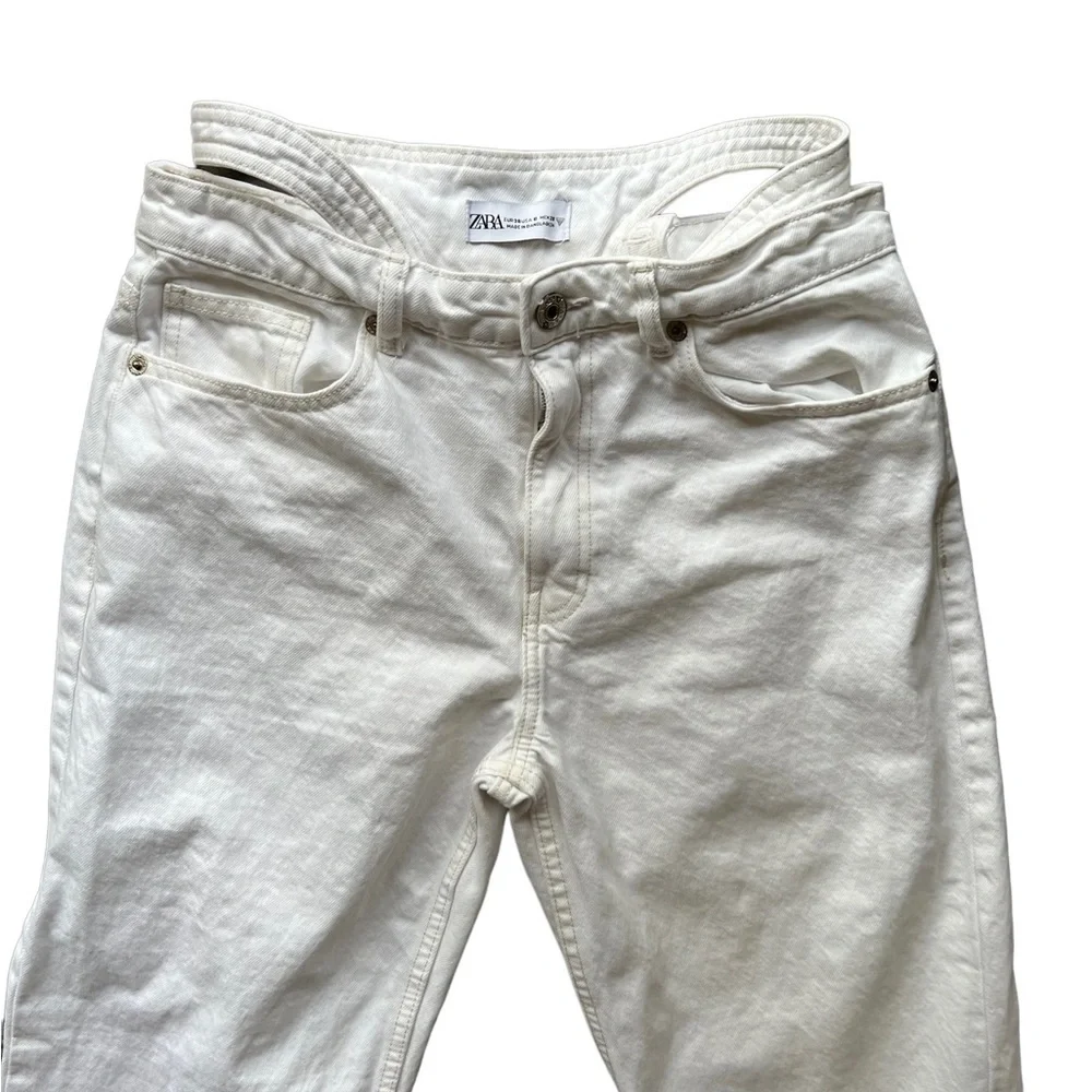 Zara LOW-RISE BAGGY JEANS White Size 34/6 - Picture 12 of 14